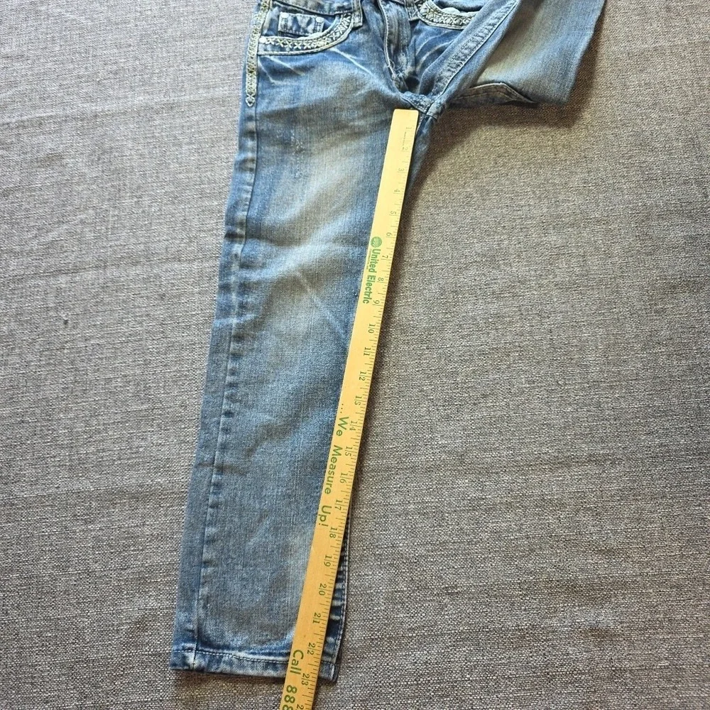 Rugby Road Jeans Girls Size 8 Blue Denim Thick Stitch